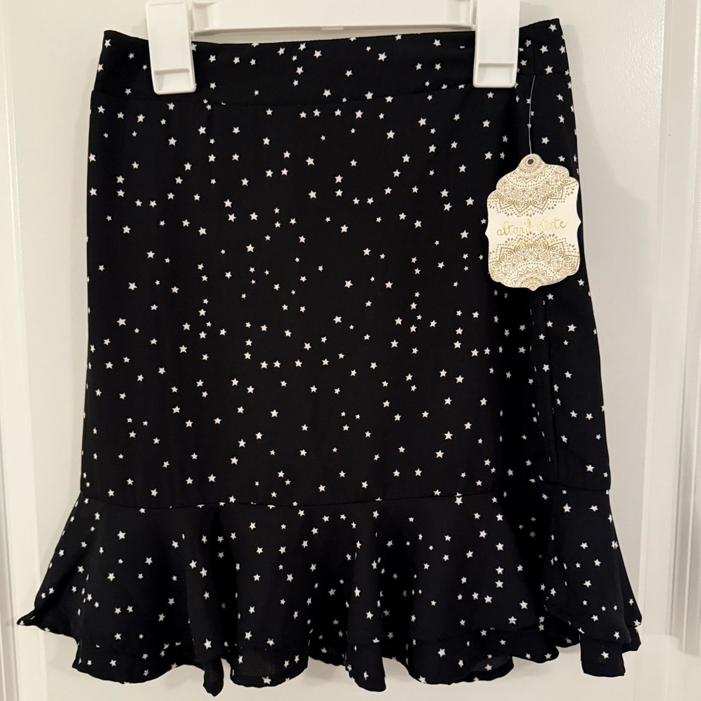 Black Star Print Skirt
